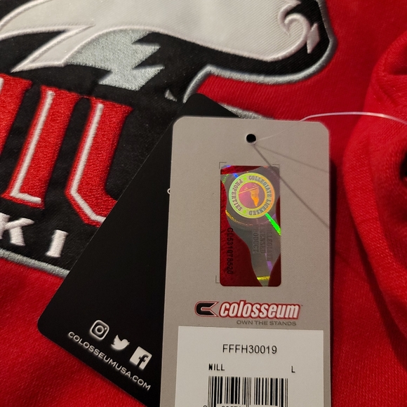 Northern Illinois Huskies Stadium Athletic Women's Big Logo Pullover Red Hoodie - Picture 3 of 3